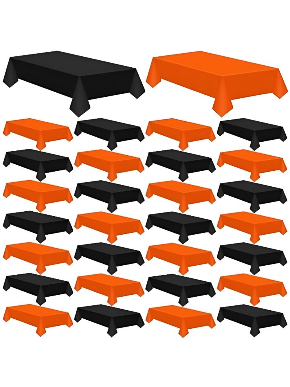 24 Pcs Halloween Plastic Tablecloth, Black Orange